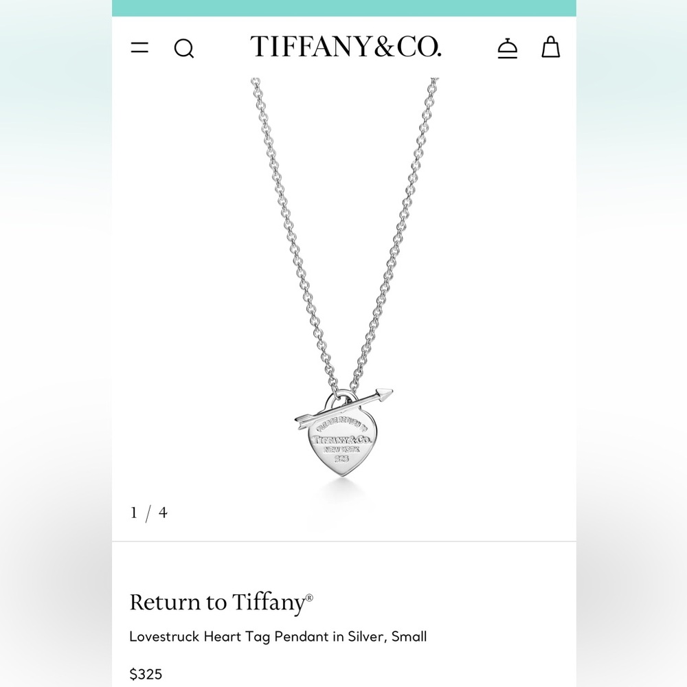 Tiffany & Co. Silver Heart Arrow Necklace